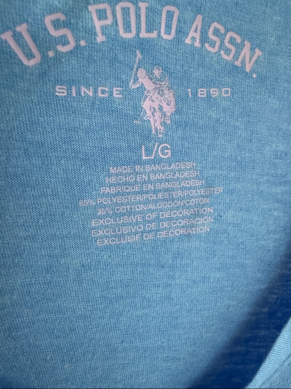 U.S. Polo Assn. Light Blue V-Neck Top with Blue & White Striped Pajama Pants - Picture 6 of 12